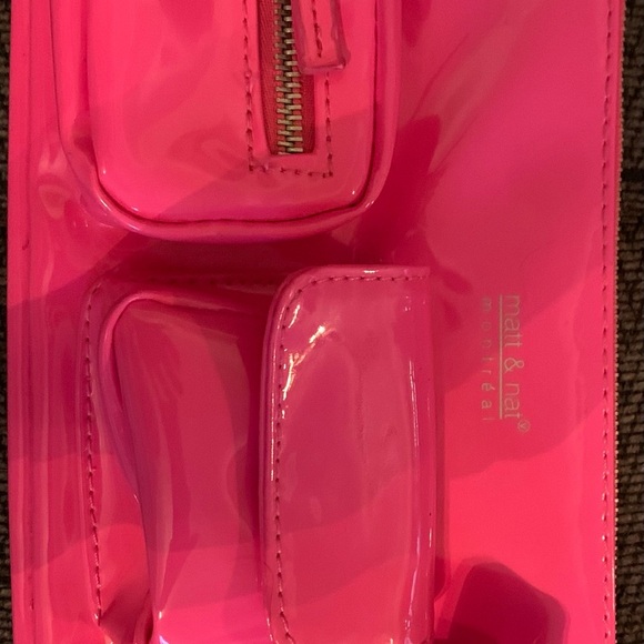 Matt & Nat Hot Pink Purse - 12x5.5 Barbie doll pink with lots of pockets. - Picture 8 of 11